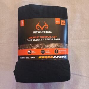 Realtree Thermal Set Waffle Knit Base Layer Long Sleeve Shirt Pant Mens 2XL
